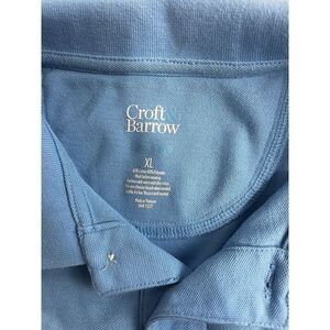 Croft and barrow men's shirt short sleeve L button blue‎ sky